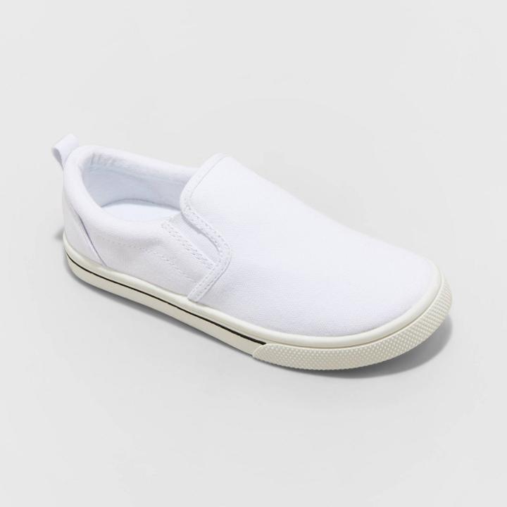 Kids' Blaine Slip-on Apparel Sneakers - Cat & Jack White