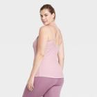 Women's Ribbed Tank Top With Shelf Bra - All In Motion Pink S, Women's,