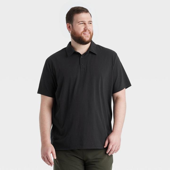 Men's Short Sleeve Polo Shirt - All In Motion Black