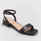 Women's Delores Wide Width Ankle Strap Sandals - A New Day Black