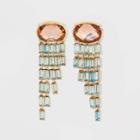 Glass Cascasing Stones Drop Earrings - A New Day Blue