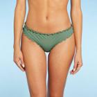 Women's Ruffle Cheeky Bikini Bottom - Shade & Shore Wasabi Green