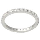 Journee Collection 1/3 Ct. T.w. Round-cut Cubic Zirconia Slim Eternity Pave Set Band In Sterling Silver - Silver,