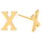 Women's Journee Collection Brass Initial Stud Earrings - Gold, X, Gold
