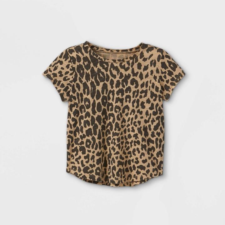 Grayson Mini Toddler Girls' Leopard Print Short Sleeve T-shirt