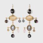Mixed Floral Motif Drop Earrings - A New Day Black