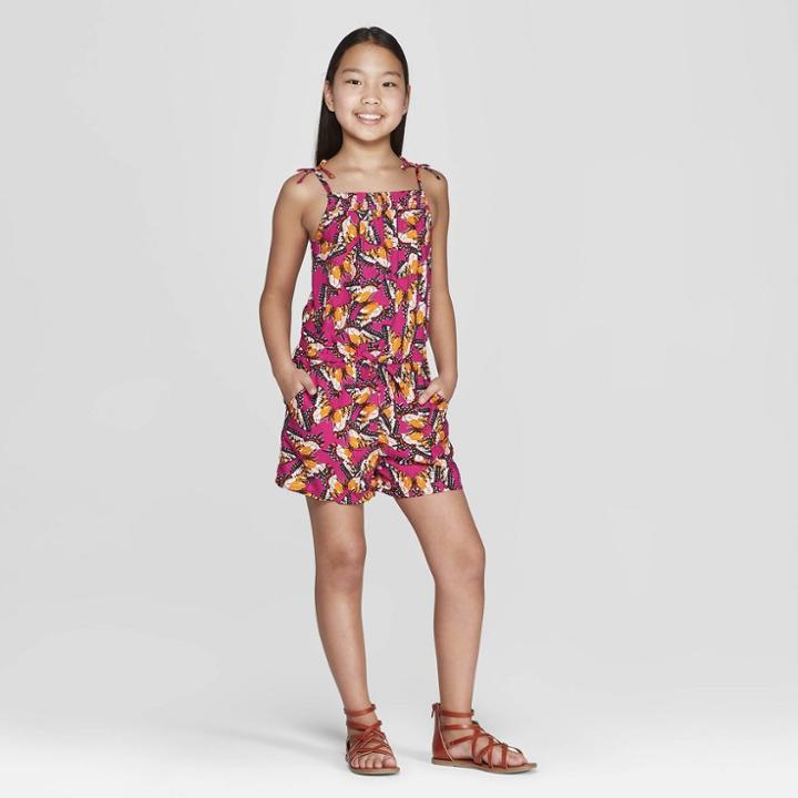 Girls' Woven Romper - Cat & Jack Pink