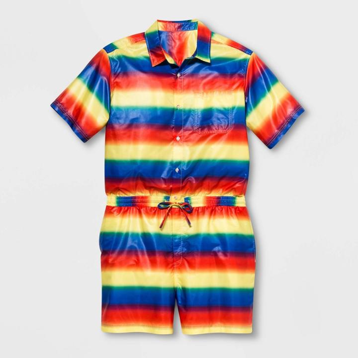 Target Pride Adult Extended Size Striped Gender Inclusive Jumpsuit - Rainbow 2xb, Men's,