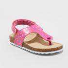 Toddler Girls' Raylynn Thong Footbed Slide Sandals - Cat & Jack Pink