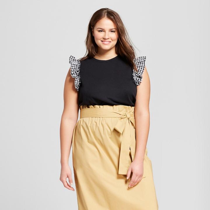 Women's Plus Size Ruffle Tank - Who What Wear Black