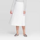 Women's Mid-rise Quilted Midi Skirt - Prologue White