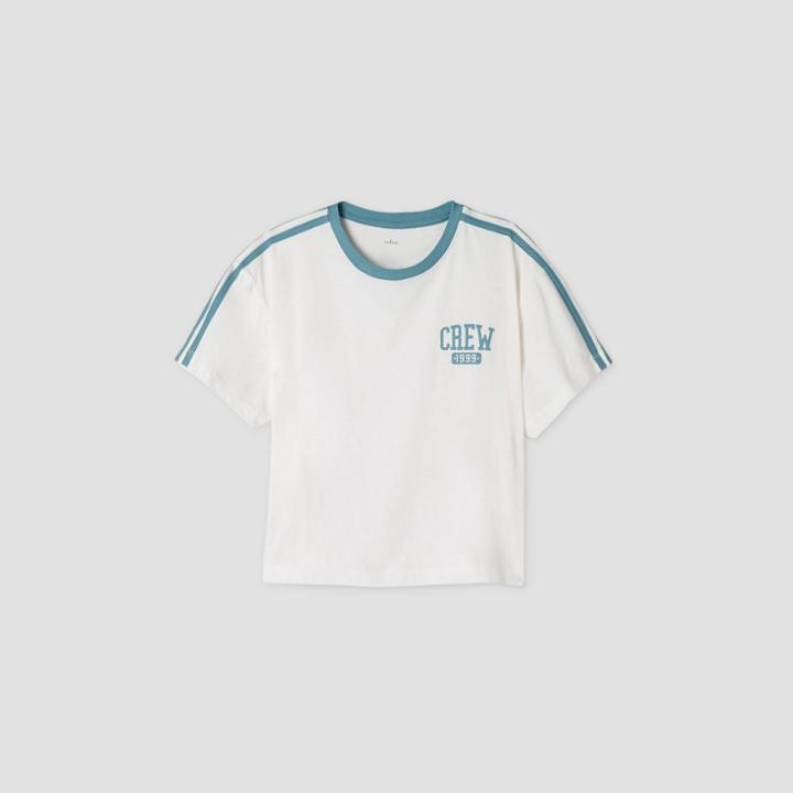 Women's Lounge Cropped Graphic T-shirt - Colsie White