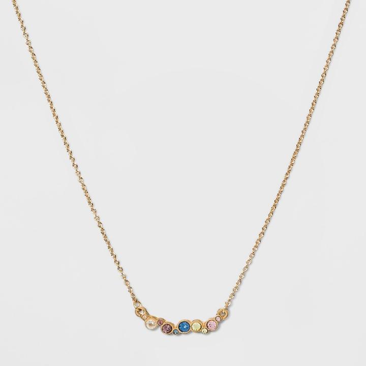 Cubic Zirconia Bar Necklace - A New Day Gold
