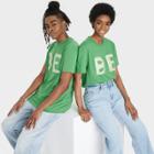 No Brand Black History Month Adult Short Sleeve 'be' T-shirt - Green