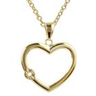 Journee Collection 1/50 Ct. T.w. Journee Round Cut Diamond Pave Set Heart Necklace In Sterling Silver - Gold, Old
