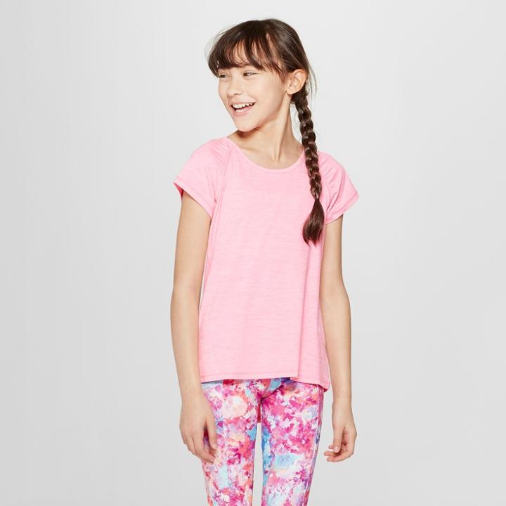 Girls' Mesh Back Super Soft T-shirt - C9 Champion Pink Xl, Pink Heather