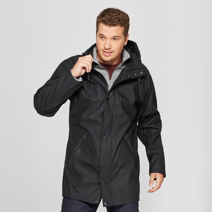 Men's Rubber Rain Jacket - Goodfellow & Co Black
