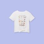 More Than Magic Girls' 'social Butterflies' Tie-front Short Sleeve Graphic T-shirt - More Than