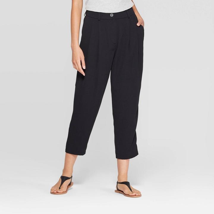 Women's Mid-rise Straight Fit Cropped Trouser - Prologue Black