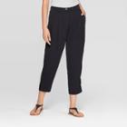 Women's Mid-rise Straight Fit Cropped Trouser - Prologue Black