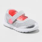 Toddler Girls' Eva Canvas Adjustable Easy Close Mary Jane Sneakers - Cat & Jack Silver