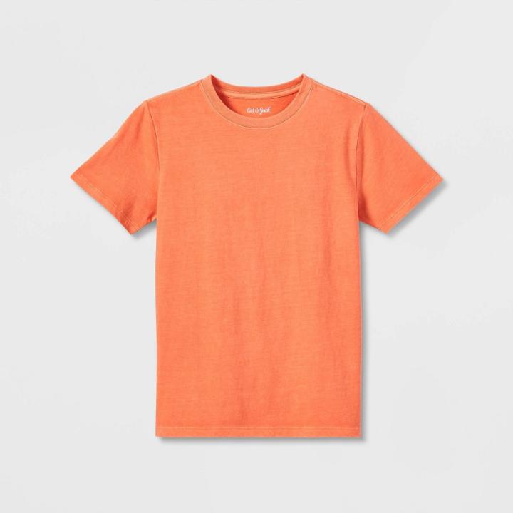 Boys' Short Sleeve Garment Wash T-shirt - Cat & Jack Coral Pink