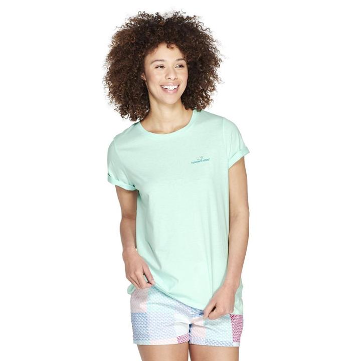 Women's Short Sleeve Everyday Should Feel This Good Graphic Crewneck T-shirt - Mint S - Vineyard Vines For Target, Blue