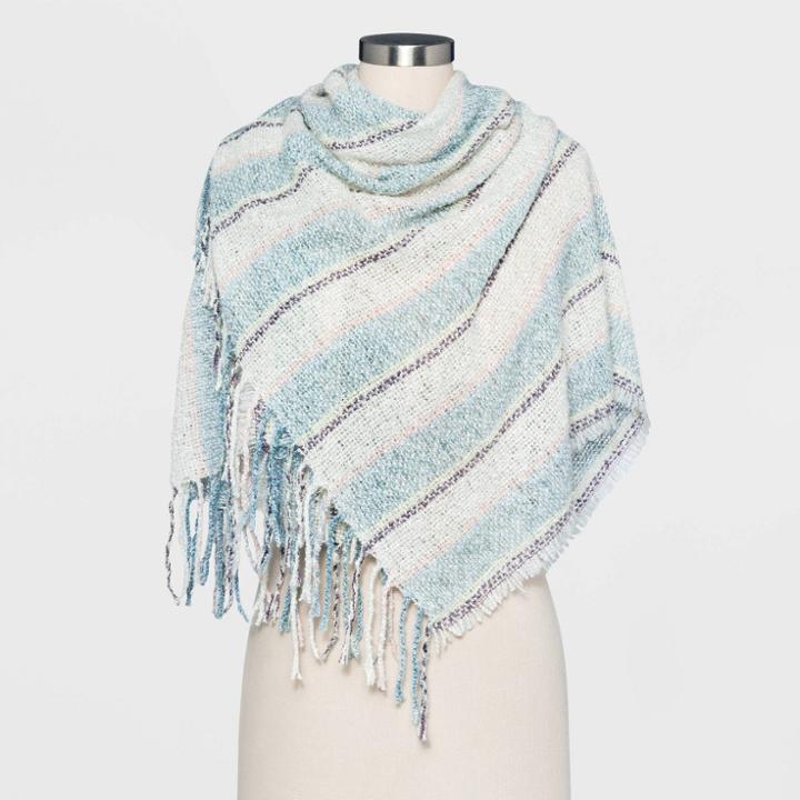 Women's Striped Brushed Yarn Scarf - Wild Fable , Women's, Size:
