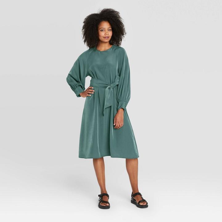 Women's Raglan Volume Long Sleeve Dress - Prologue Blue