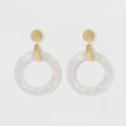 Acrylic Drop Hoop Earrings - A New Day White/gold