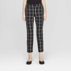 Women's Plaid High-rise Skinny Ankle Pants - A New Day Black/white