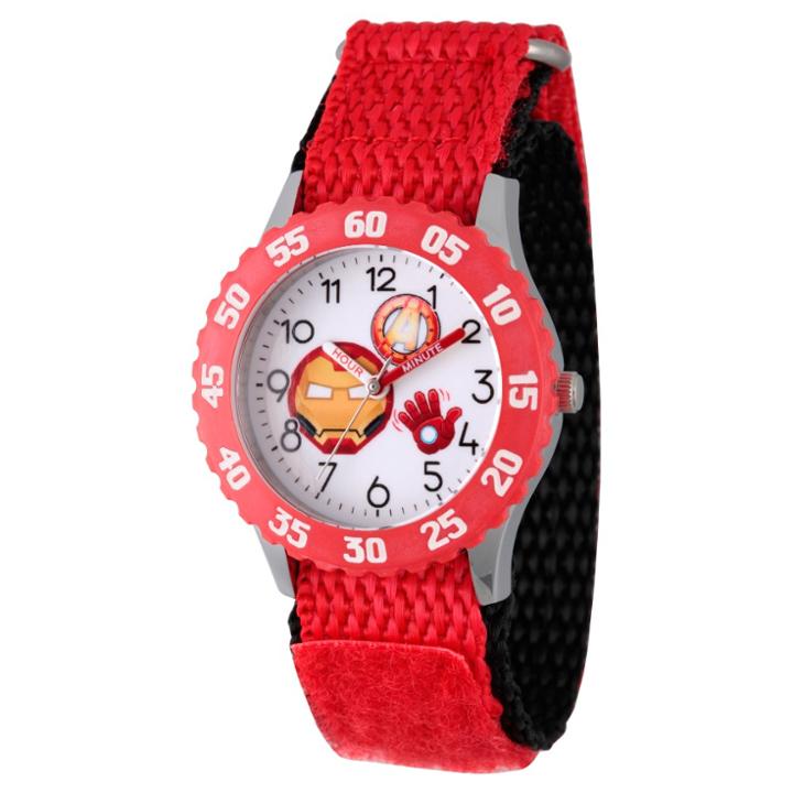 Boys' Marvel Emoji Iron Man Stainless Steel Time Teacher Watch - Red, Boy's