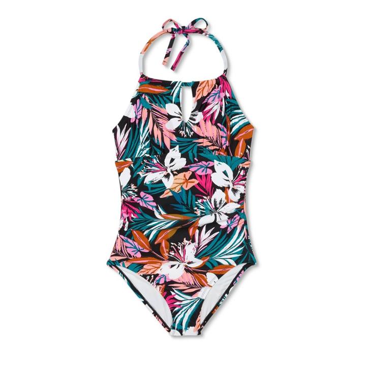 Kona Sol Women's Post-mastectomy High Neck Beach Daze High Coverage One Piece Swimsuit - Kona