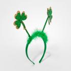 Spring And Two Tone Glitter Clover Top Headband - Charlotte Green