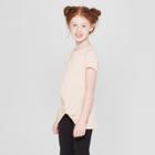 Target Girls' Tie Front Knit T-shirt - Art Class Peach