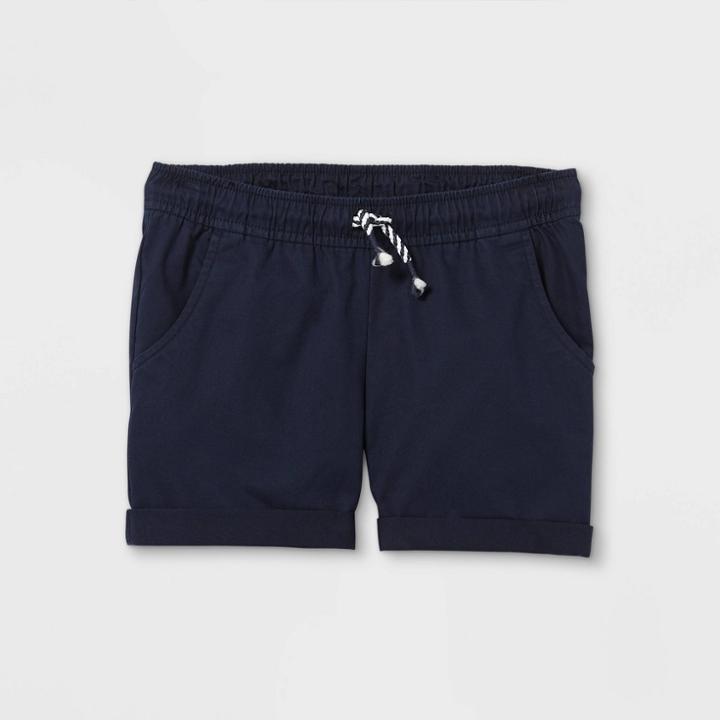 Girls' Rolled Hem Chino Shorts - Cat & Jack Navy
