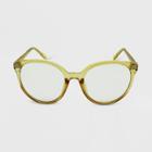 Women's Crystal Oversized Round Blue Light Filtering Glasses - Wild Fable Yellow