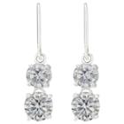Target Drop Dangle Earrings Sterling Two Cubic Zirconia Drop On A Fishhook -