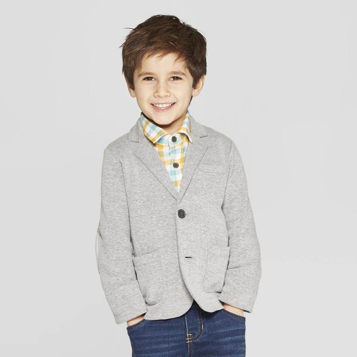Toddler Boys' Novelty Knit Blazer - Cat & Jack Heather Gray