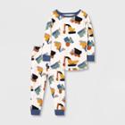 Lamaze Toddler Girls' 2pc Long Sleeve Organic Cotton Snug Fit Pajama Set - Cream