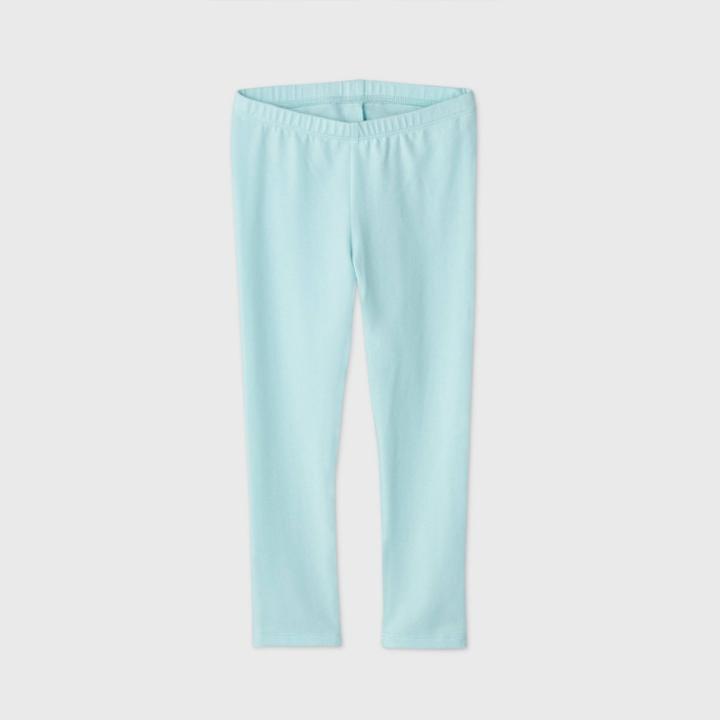 Toddler Girls' Solid Leggings - Cat & Jack Aqua