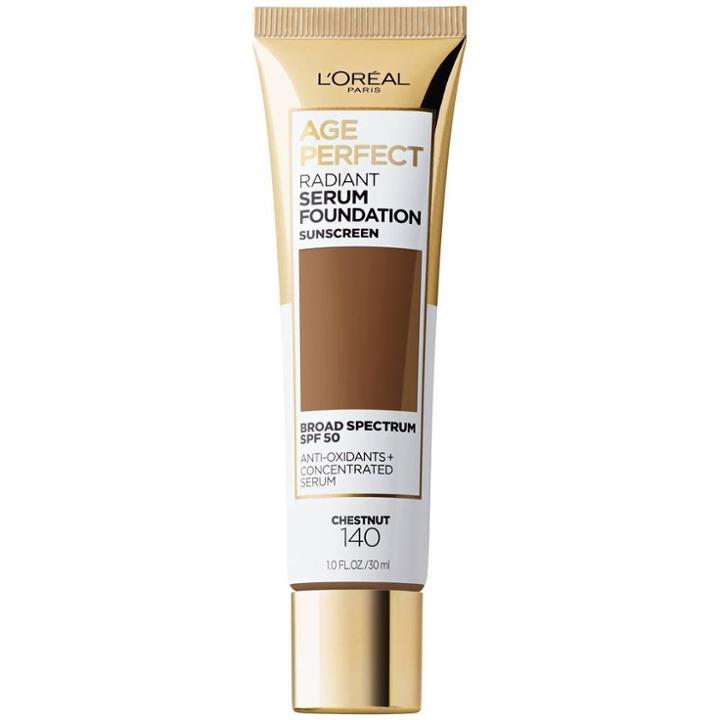 L'oreal Paris Age Perfect Radiant Serum Foundation With Spf 50 Chestnut - 1 Fl Oz, Brown