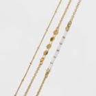 Natural Beads And Discs Anklet Set 3pc - A New Day Gold