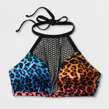 Sirena Pride Adult Rainbow Animal Print Bikini Top - M, Women's,