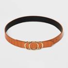 Women's Triple Plaque Belt - A New Day Cognac