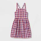 Girls' Sleeveless Americana Plaid Dress - Cat & Jack Xl, Blue/red/white