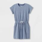 Girls' Slub Short Sleeve Knit Dress - Cat & Jack Heather Blue