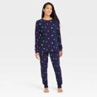 No Brand Women's Valentine's Day Heart Print Matching Family Pajama Set - Navy