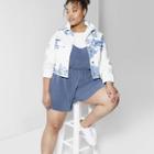 Women's Plus Size Strappy V-neck Rib-knit Romper - Wild Fable