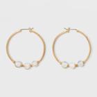 Semi Precious Moonstone Fashion Earrings - Universal Thread White/gold